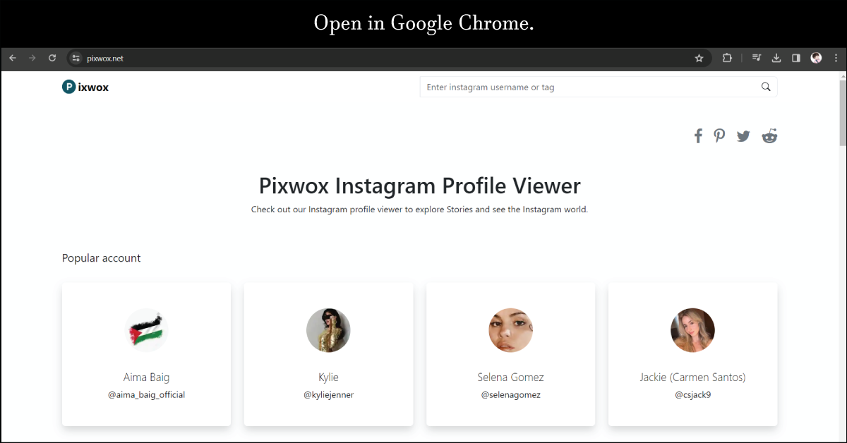 open pixwox insatgram Viewer