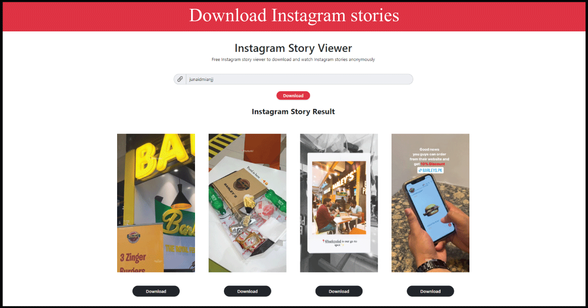 Download Instagram stories