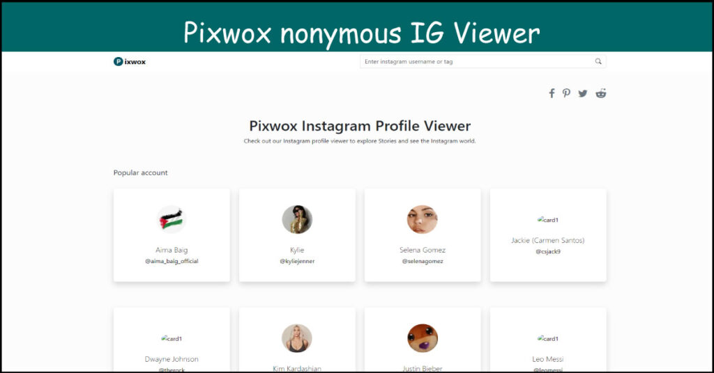 Pixwox Anonymous IG Viewer