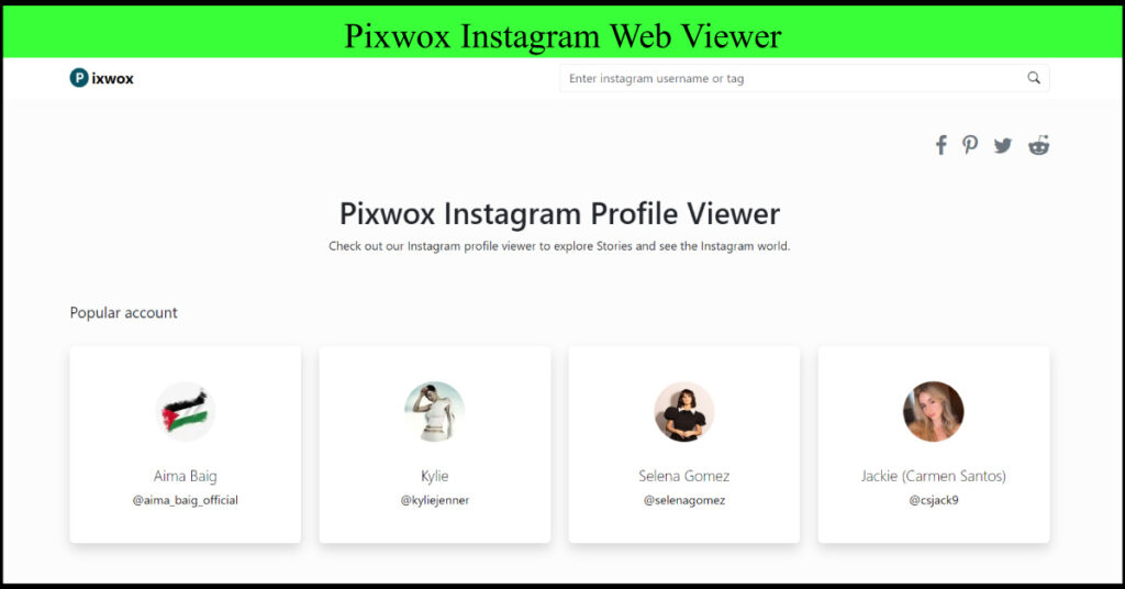 Pixwox Instagram Web Viewer